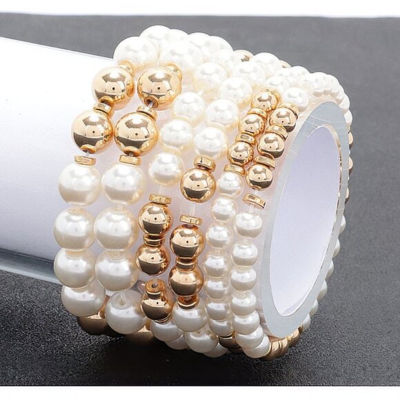 Multi Faux Stretch Bracelet - Picture 1 of 2